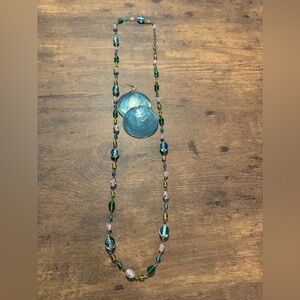 Blue Stone Necklace and Earrings
